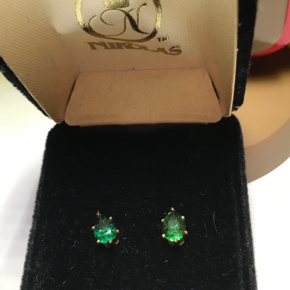 Emerald & 14K Earrings